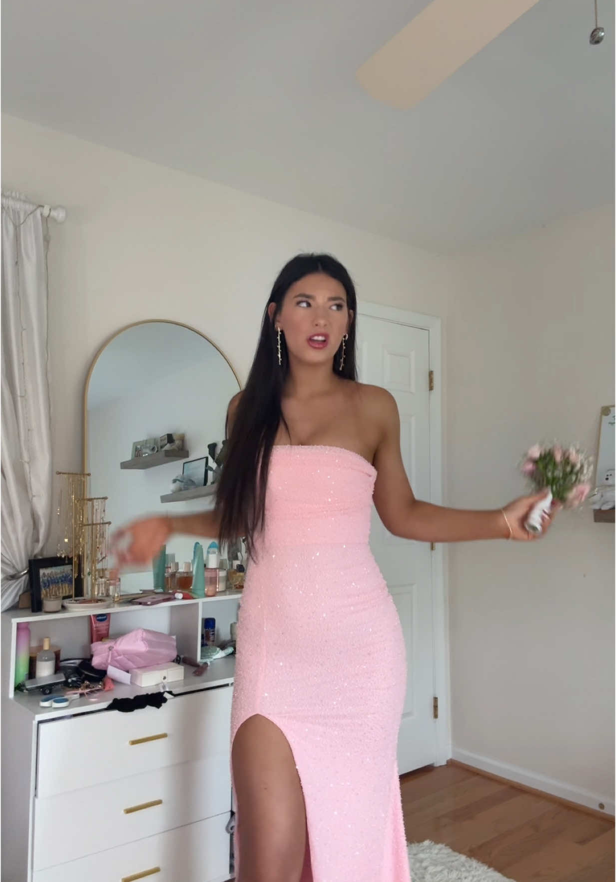 this dress is giving bubble gummm 🩷🩷 #fyp #prom #transition #seniorprom #pink #bubblegum #dress #trending #promdress #grwm 