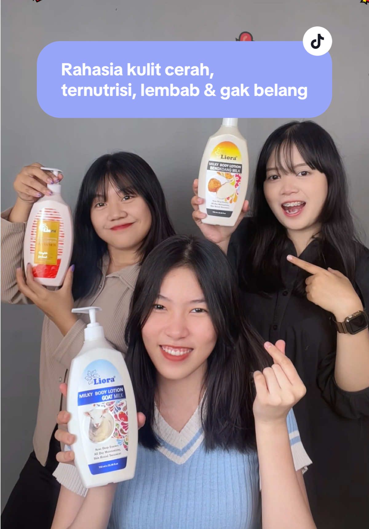 Gak perlu ribet, cukup konsisten & gak pernah skip rawat kulit pakai bodycare dari Liora!🧴✨ #Liora #LokalBrand #BanggaProdukIndonesia #DNASalmon #DNASalmonExtract #BodySerum #BoosterWhitening #WhiteningBodySerum #Lotion #GoatsMilk #GoatMilkLotion #BengkoangMilk #BengkoangLotion #MilkyLotion #BodyCareLiora #Bodylotion #WIBGAJIAN #gajiansale #paydaysale 