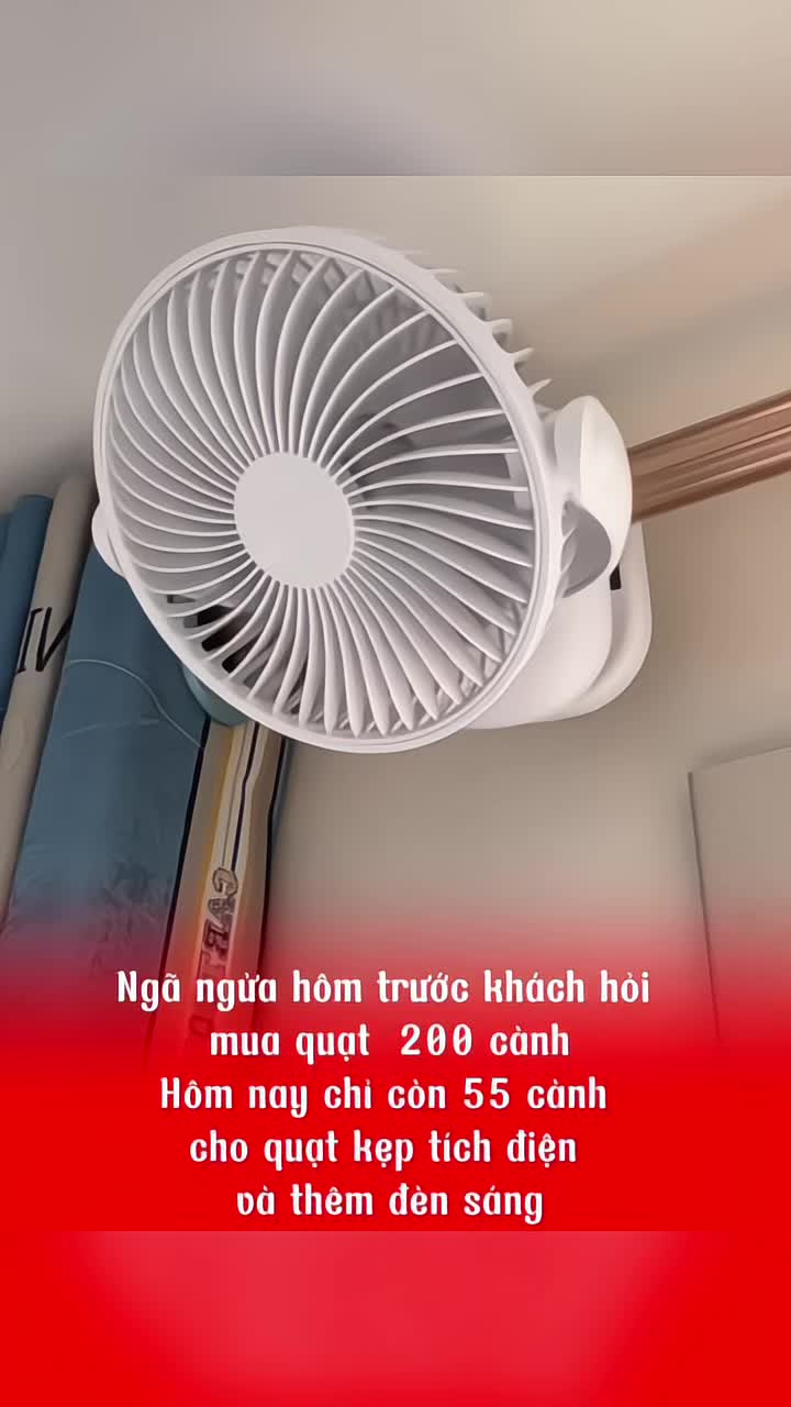 Trải nghiệm quạt kẹp tích điện cùng em nha #quattichdien #quattichdienmini #quatkeptichdien #xuhuong #viral #giadung 