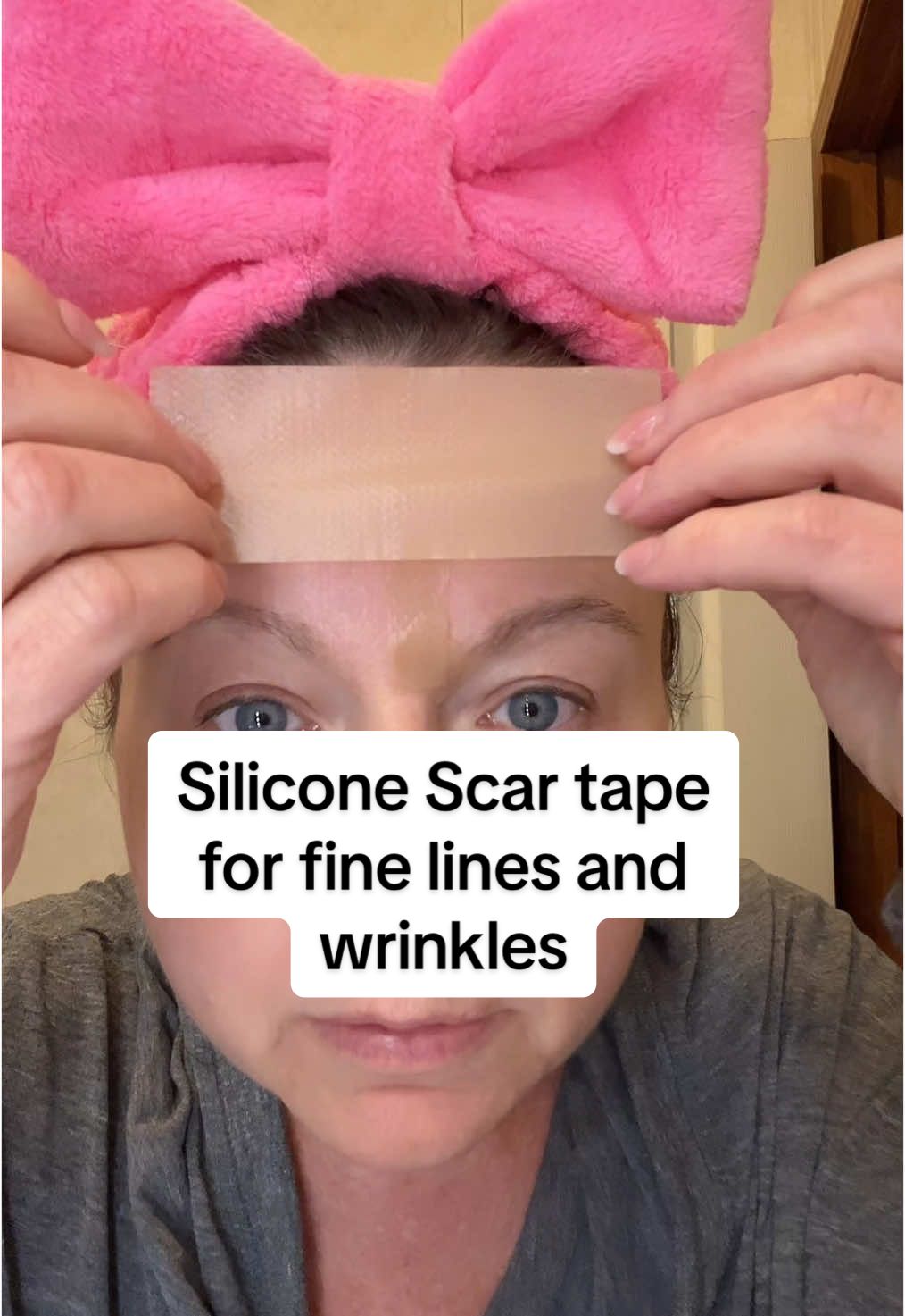 Something as simple as silicone scar tape to target fine lines and wrinkles! Try this before spending $$$ on injections! 💉  #antiaging #finelinesandwrinkles #skincarehack #skincarehacks #skincareroutine 