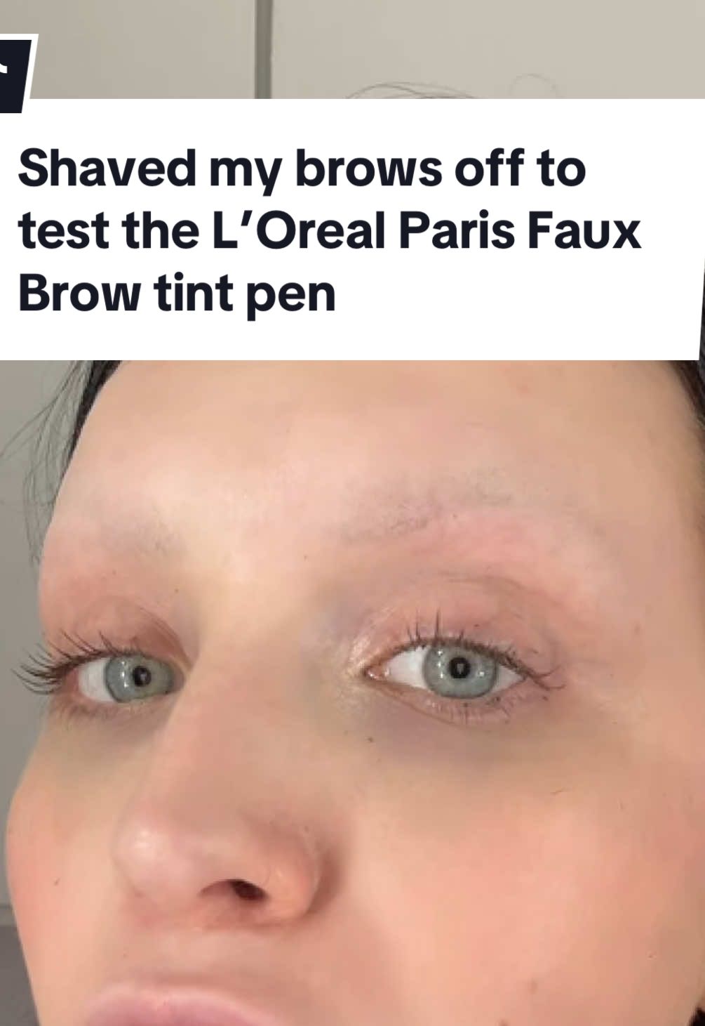 Replying to @breadpitt just shaved my brows totally off to test out the @L’Oréal Paris faux brow tint pen #lorealparismakeup #lorealpariscosmetics #browpen #browtutorial 