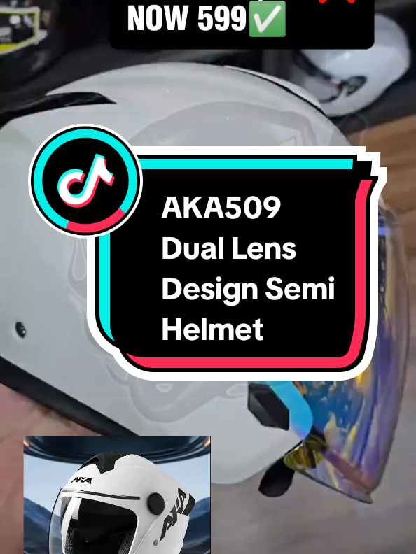 AKA509 Dual Lens Design Semi Helmet #helmet #halffacehelmet #fypシ #fyptiktokshop #fyppppppppppppppppppppppp 
