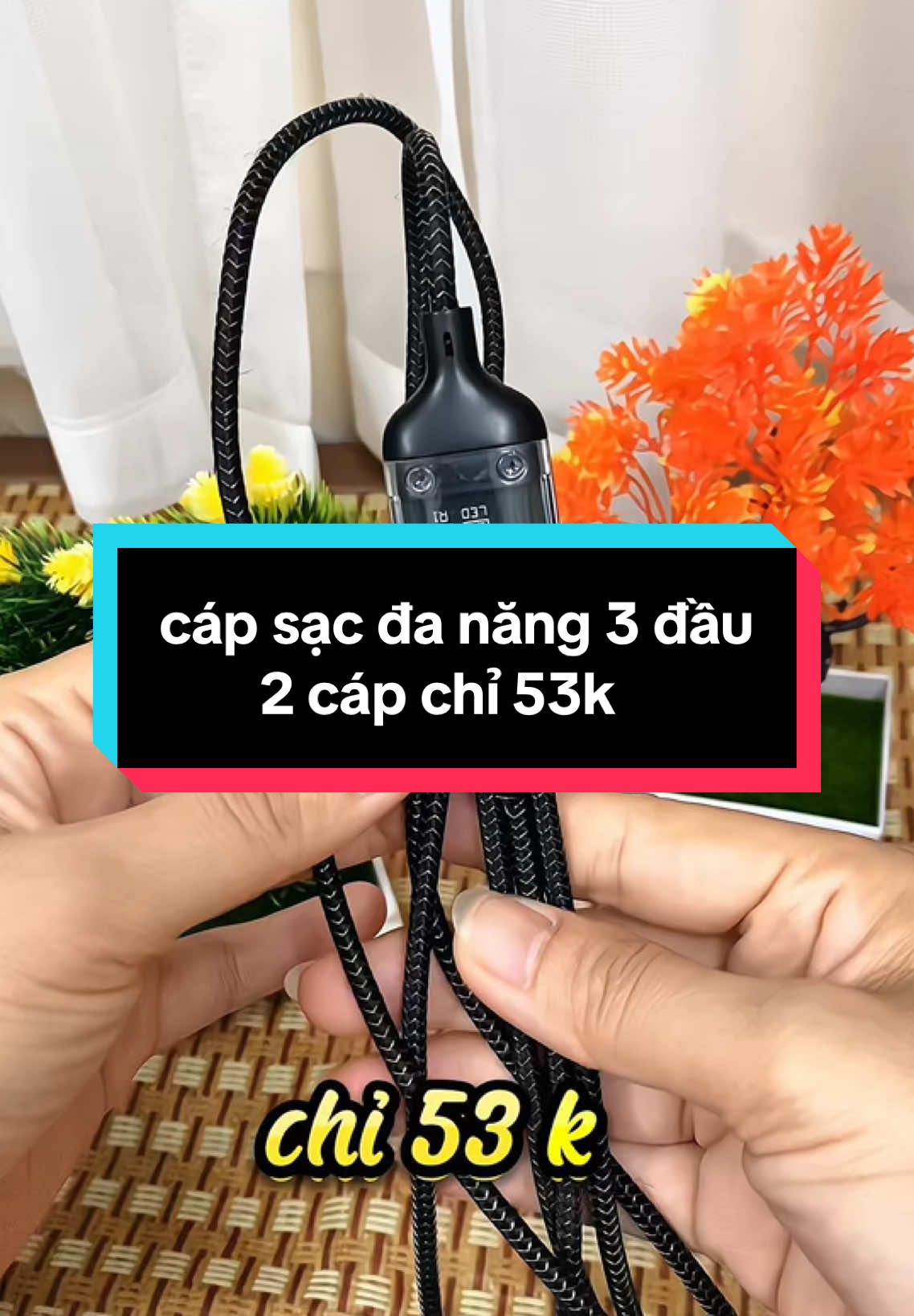 COMBO 2 CÁP 3 ĐẦU CHỈ 53k #nhacuadoisong #thuydadung83 #dadung #xuhuong #capsac #capsacnhanh #capsac3dau 