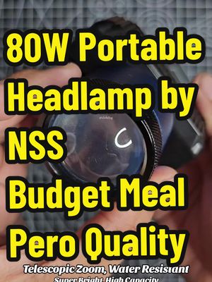 80W Portable Headlamp by NSS! Eto yung budget headlamp pero quality ang material. Solid na din sa features. Water resistant and rechargabble. #bright #powerful #longrange #waterresistant #rechargable #headlamp #headlight #flashlight #floodlight #camping #hiking #mountainclimbing #outdoors #working #night #repair #fyp 