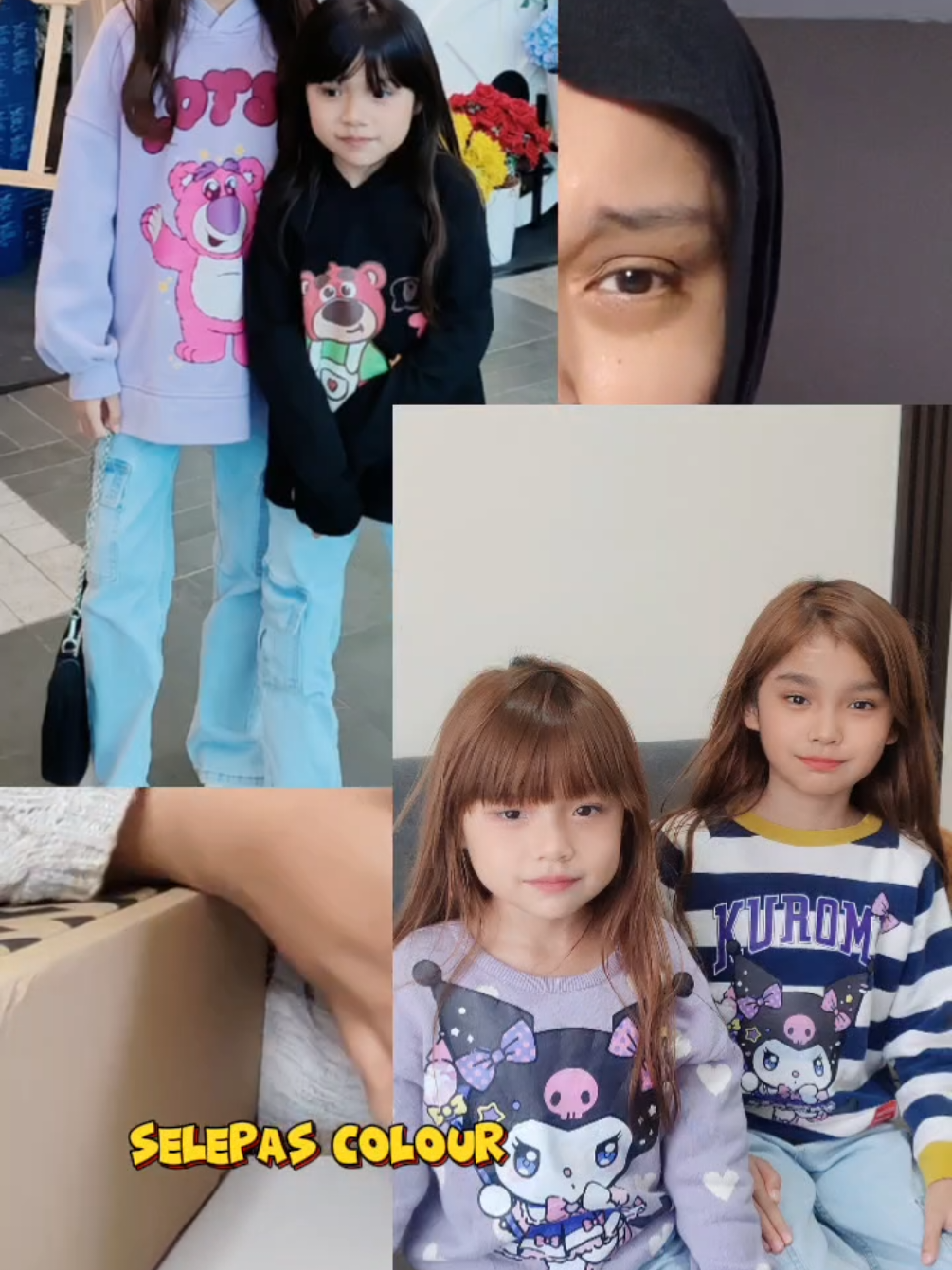 Anak ibu colour rambut ker? Ye colour mengunakan inai republic yang diyakini halal, telus air sah solat, tak jadi mslh pun nak colour rambut pastikan halal dan telus air, dan bukanmengunakan warna hitam.. code anak2 ibu pakai hazelnuts, lepas nie korg rasa ibu nak colour rambut siapa pulak? #herrahayla #mykidsrmyworld #kidsbelike #housewifereallife #inairepublic #inairambuthalal 