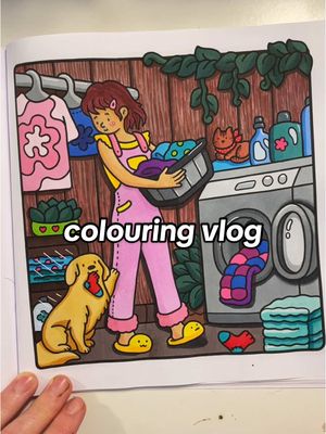 this page was so fun to do 🧺👕🧦🧹 #colourtok #latenightcolouring #colouringvlog #coloringsession #chenrui #colouringinspiration #colouringtok #alcoholmarkers #colorwithme #adultcoloring 