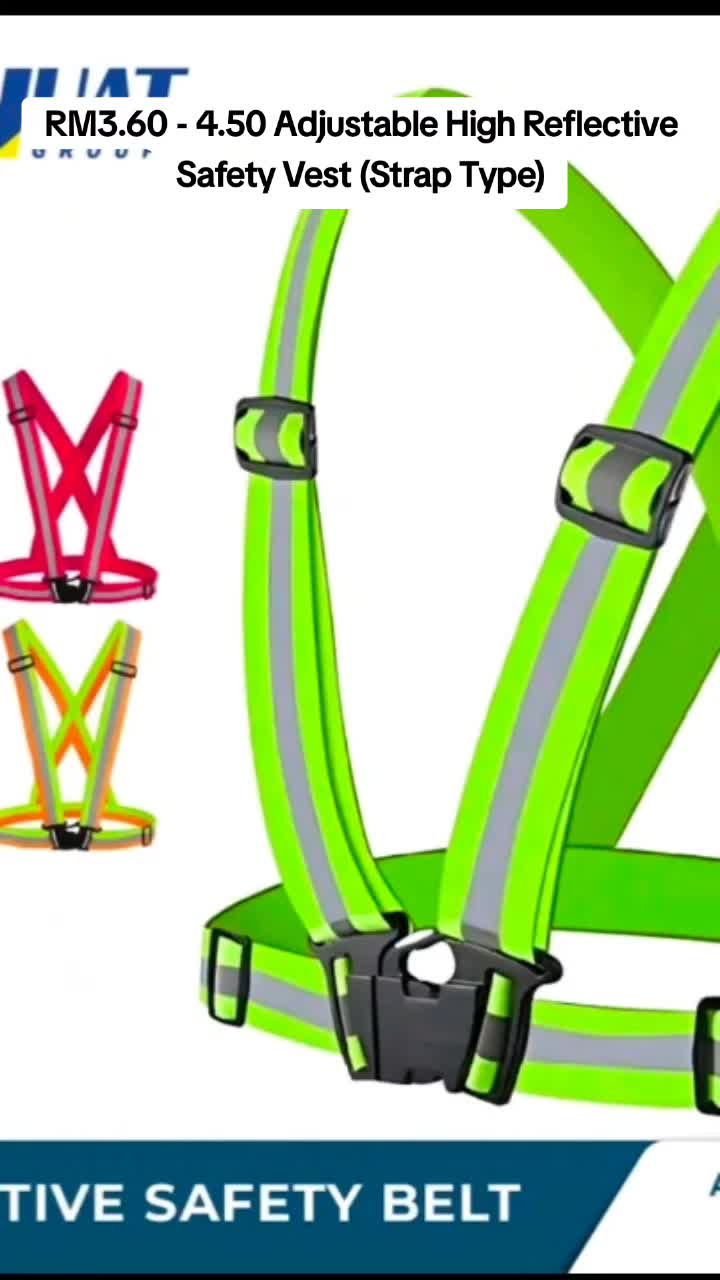 ‎⁨RM3.60 - 4.50⁩ Adjustable High Reflective Safety Vest (Strap Type)#fypシ゚viral #fyp #affiliatemarketing #fypシ 