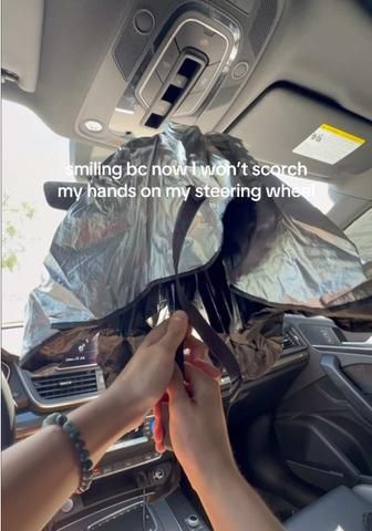 A hot car necessity for summer 🙂↕️#windshieldsunshade #sunshade #caraccessories #summeressentials #carsunshade