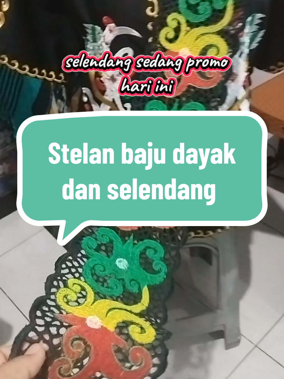 slendang bordir motif adat dayak dan stelan baju dayak #selendang #bajudayak #baju #stelan #dayak #dayakkalimantan #dayakviral #promohariini 