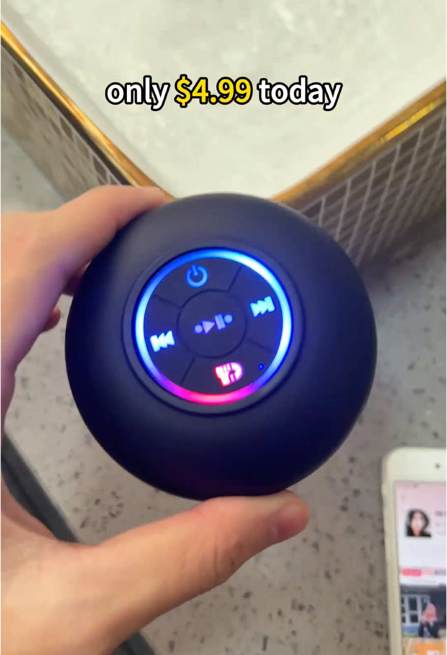 Waterproof Bluetooth shower speaker with LED #fypシ゚viral #TikTokShop #spotlightfinds #portable #wireless #bluetoothspeaker #waterproof #colorful #fyp #speaker 