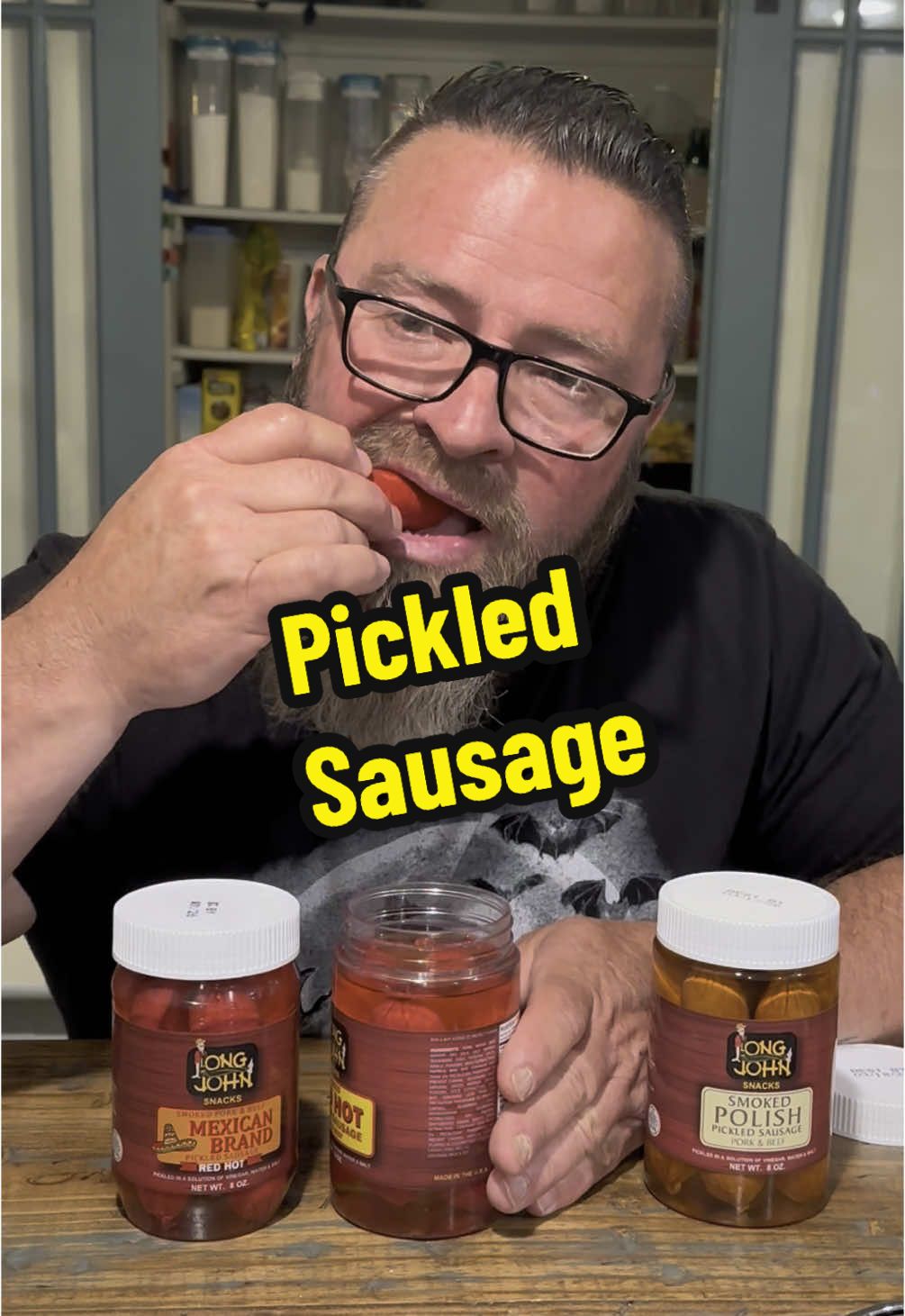 Long John Pickled Sausage #pickledsausage #sausage #longjohnsnacks #yum #yummy #snack #spicy #foodie #tiktokmademebuyit #spicysausage #meatsnacks #pickled #