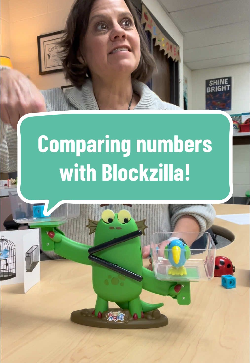 #creatorsearchinsights We love comparing numbers with our #Blockzilla balance for #kindergartenmath! #kindermath #teachertips #kindergartenteacher #teacherlife #tiktokteacher #fyp #foryoupage #kindergarten #dayinthelifeofateacher #teachersoftiktok #mrsrowethekinderteacher #teachersoftiktokfyp #teachersbelike #teachertiktok #teachingontiktok #teachertiptuesday