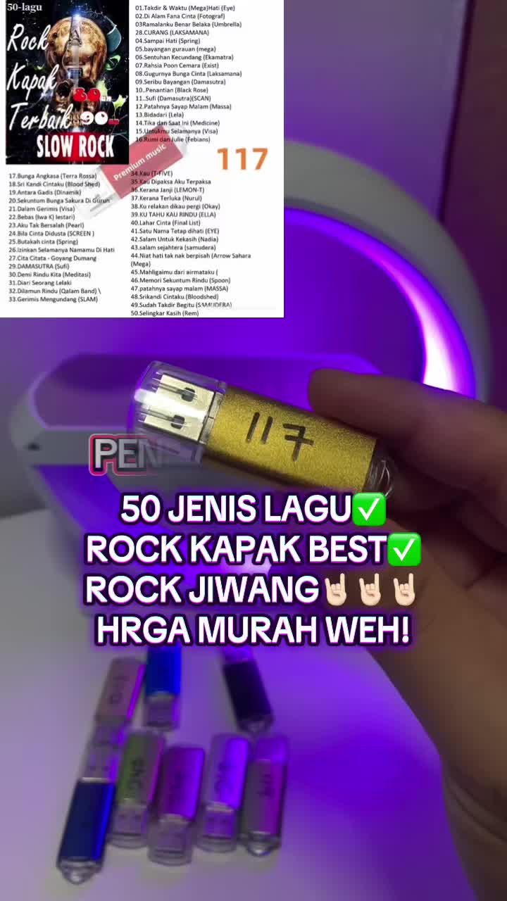 Code lagu 117! Korang kalau beli ni tak payah dah connet wifi utk bukak lagi online! #pendrivelagu #pendrivelagujiwang #pendrivelagumurah 