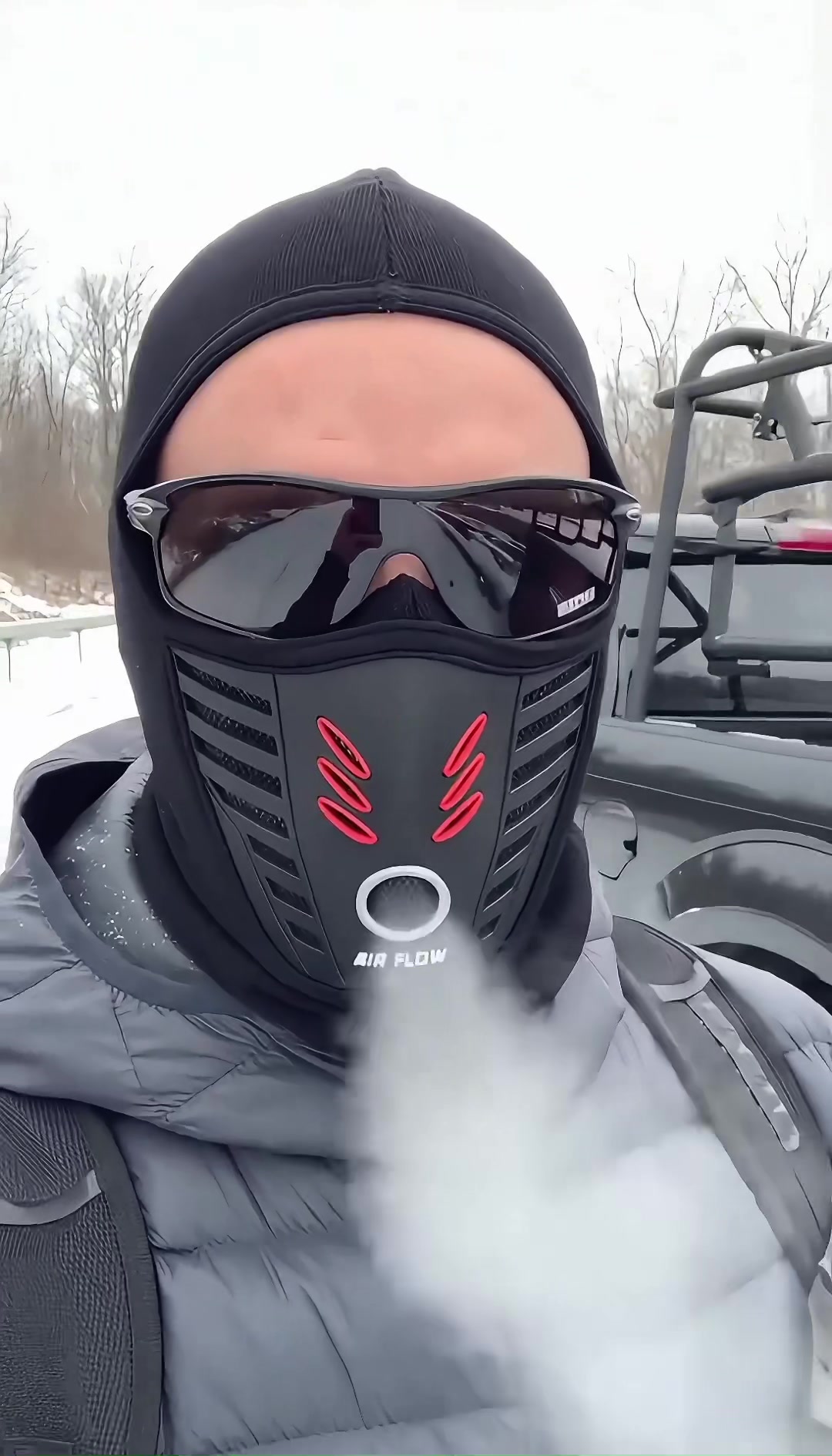 “Winter fit upgrade: Mask that hits harder than your playlist. 🎧
