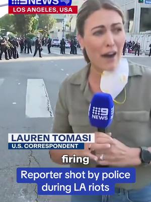 Australian journalist Lauren Tomasi was hit by a rubber bullet while reporting on protests in LA.  Read more on Dailymail.com #la #riots #lariots #news 