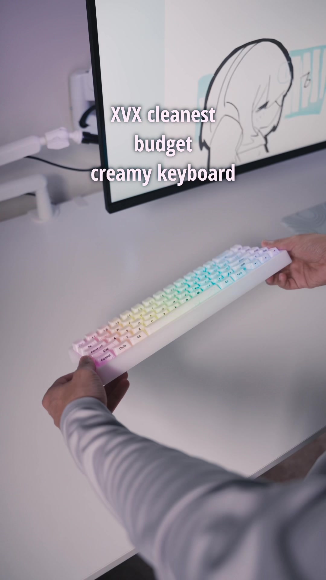 XVX M67 Jadestone Spiderweb keycaps wireless creamy keyboard with pre-lubed switches#xvx #xvxkeyboard #gamingkeyboard #gamingsetup #desksetup #fyp #foryou #fypage #foryoupage 