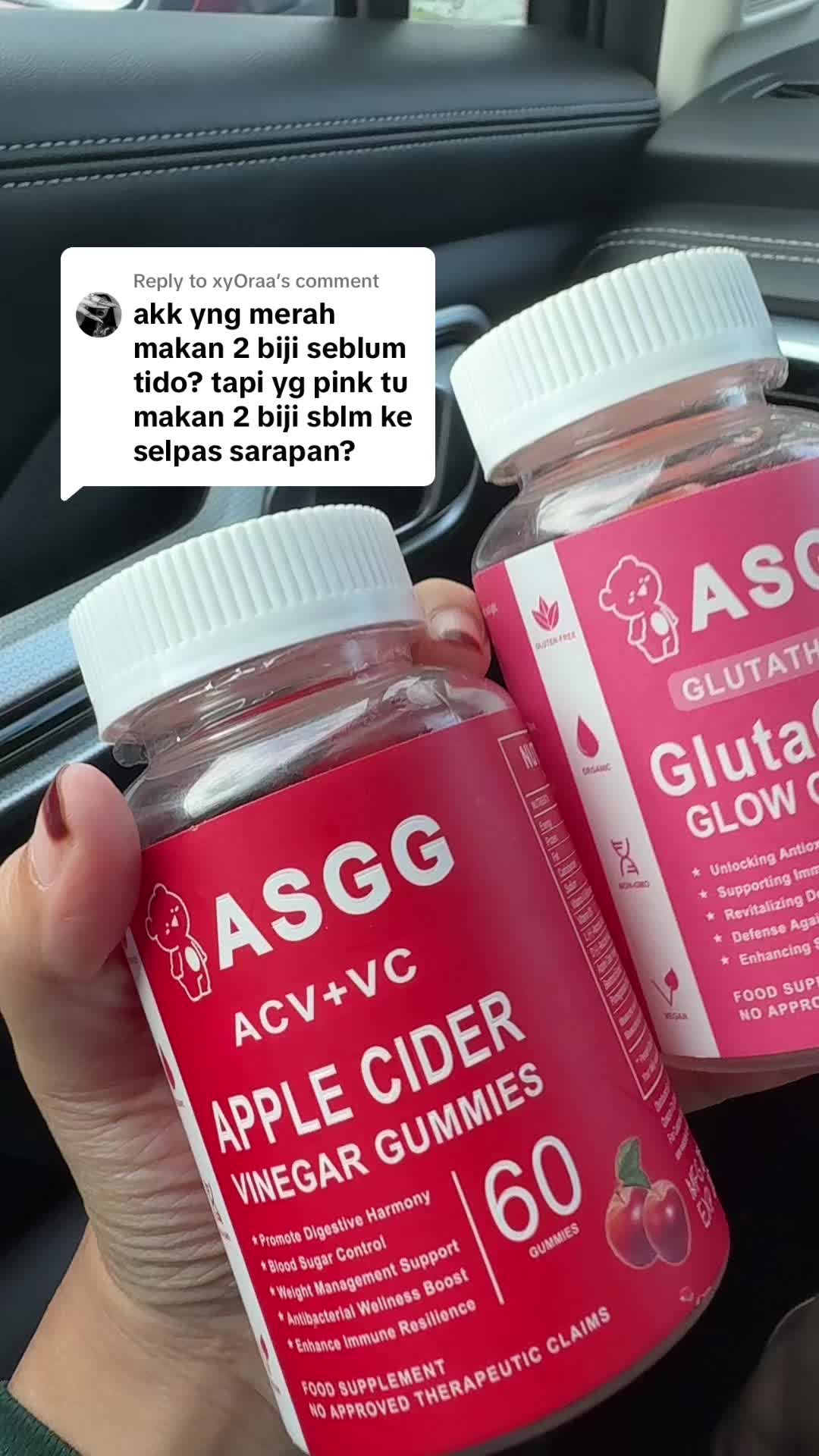 Replying to @xyOraa  boleh cuba sahaja sebelum sarapan #gummybear #asgggummies #asggglutagencglowgummies #applecidervinegar #acv #glutagenc 