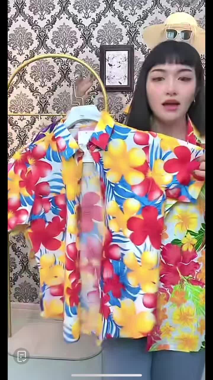 08 เสื้อเชิ้ตลายดอก ผ้าคอตตอน100% สีไม่ตก ผ้าไม่หด ลายคมชัด  #เสื้อฮาวาย #เสื้อเชิ้ตฮาวาย #เสื้อลายดอก 