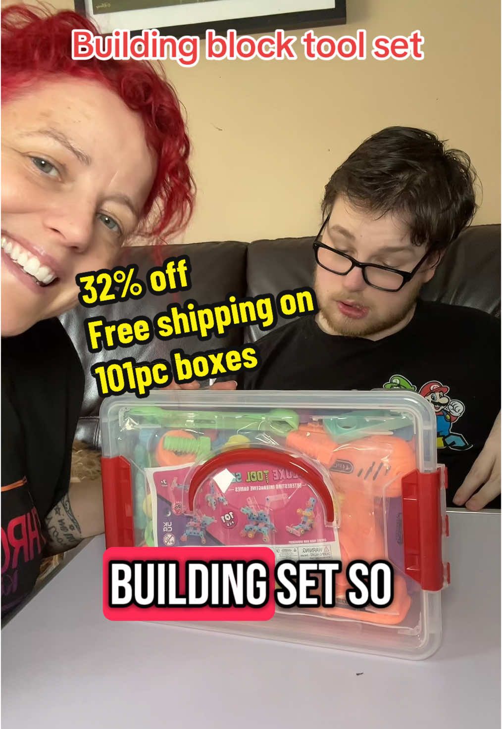 Building block tool set. Different size pc boxes available this is the 101 pieces. This is going to be so much fun and help with hand to eye coordination, motor skills and communication through play. #buildingblocks #kidstoolset #assemblytoys #zeko #tiktokmademebuyit #spotlight #summerdeals #dealdrop 