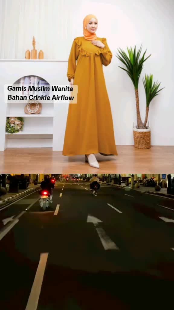 Laura Dress Gamis Muslim Bahan Crinkle Airflow #gamislaura #dressgamis #gamismuslimah #gamiscrinkleairflow #fyp 