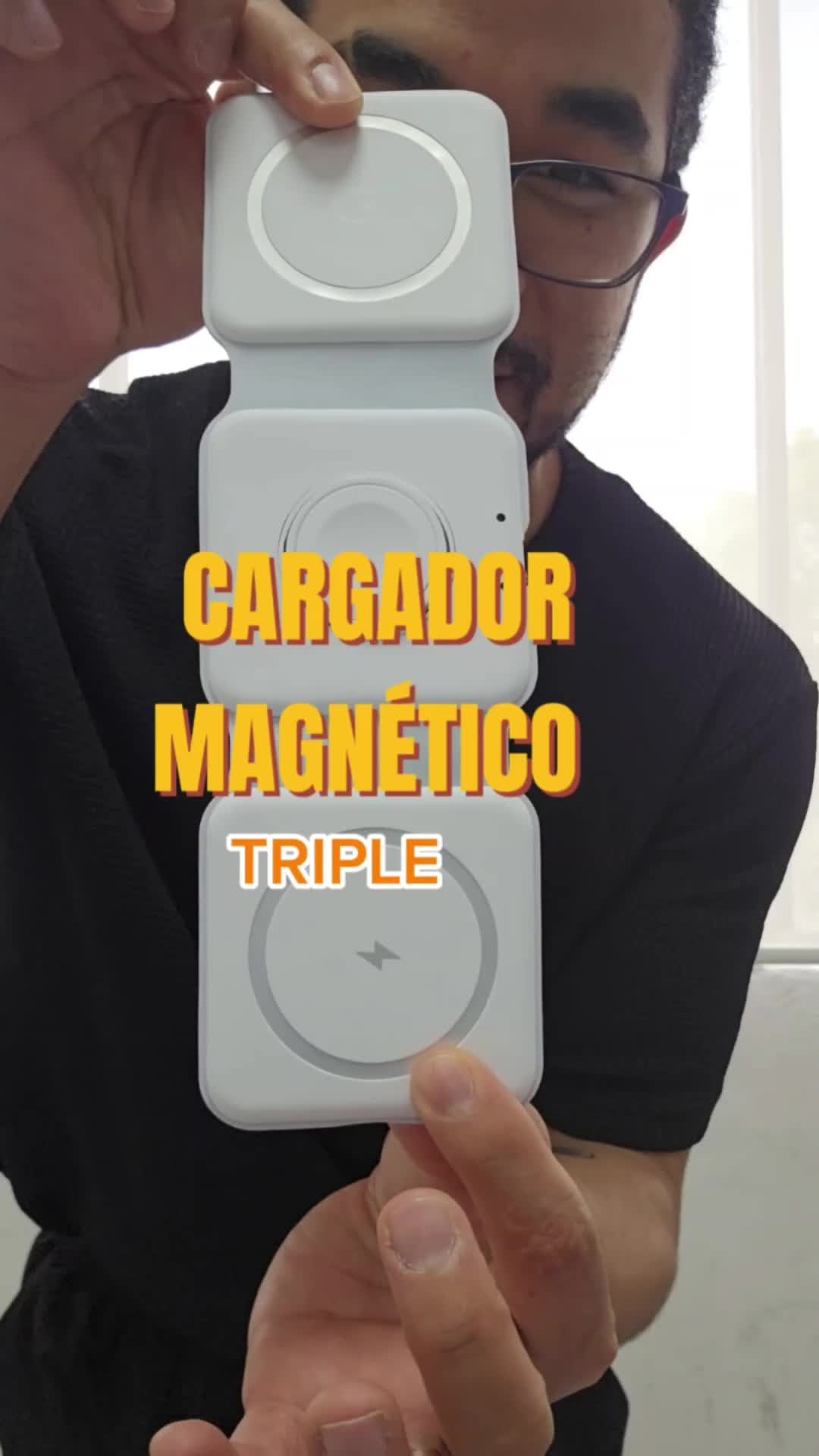 CARGADOR MAGNÉTICO TRIPLE #vamostiktokshop🛒🛍️ #vamostiktokshop #fybシviral #tiktokshop #tecnologia #cargador 