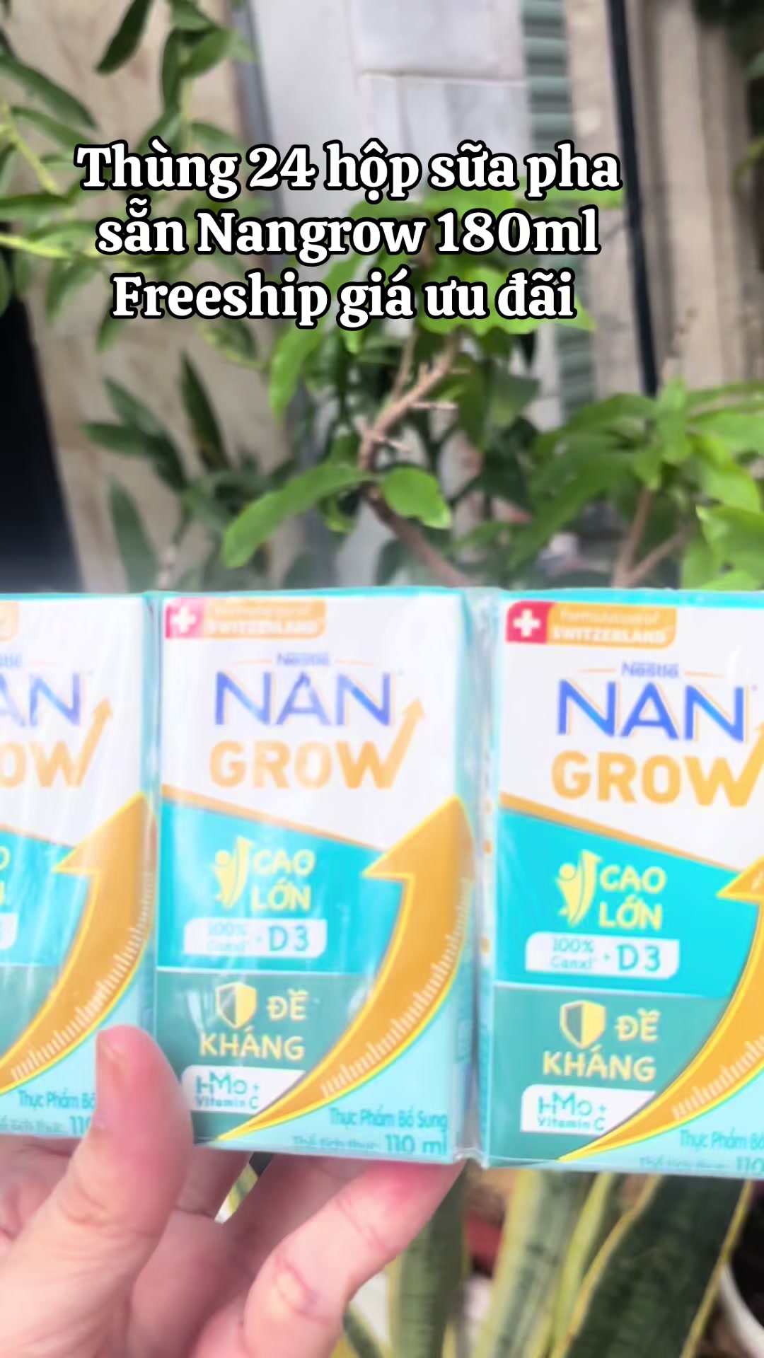 Thùng 24 hộp sữa pha sẵn Nangrow 180ml Freeship giá ưu đãi #nangrow #nestle 