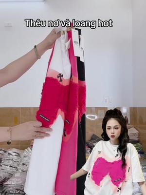 Cotton khô 3158 thêu nơ và loang #huongtramshop123 #cottonkho3158 #xuhuong #áophôngnữ #reviewquầnáo 