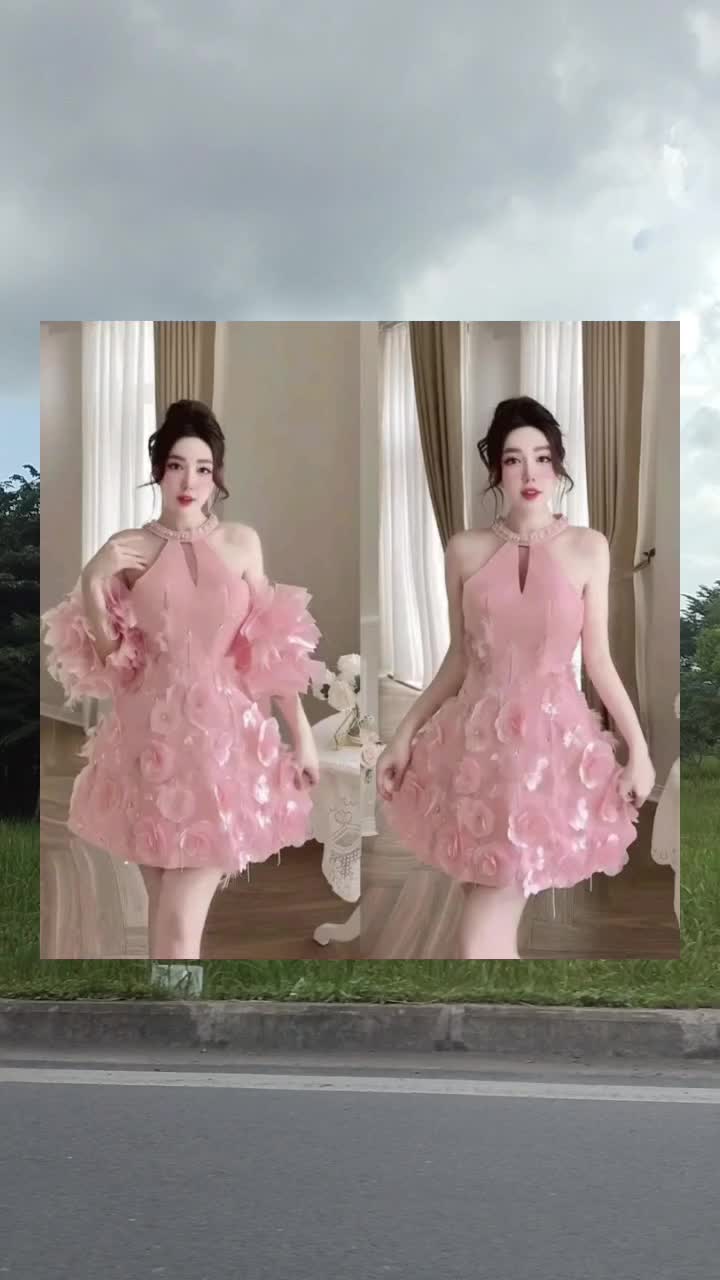 SIZE>62KG ĐẦM XOÈ CỔ YẾM ĐÍNH #size62kgdamxoecoyemdinh#xuhuongtiktok2025❤️🌈✔️ 