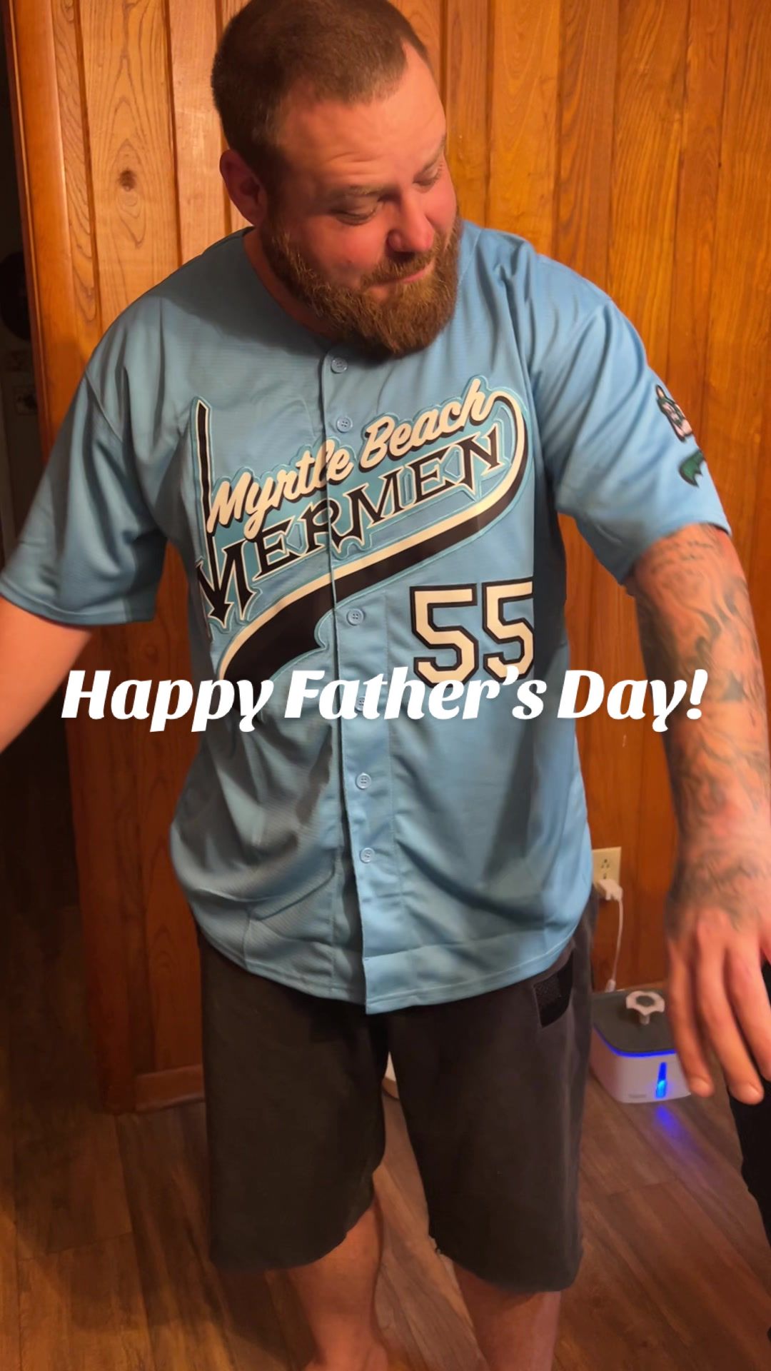 Happy Father’s Day to my amazing husband!! I could not have asked for a better role model for our son - we are truly so blessed to have you in so many ways! I love you and I love that you love your new Kenny Powers Jersey 🤣😘 #kennypowers #happyfathersday #fathersday #mermen #eastboundanddown 