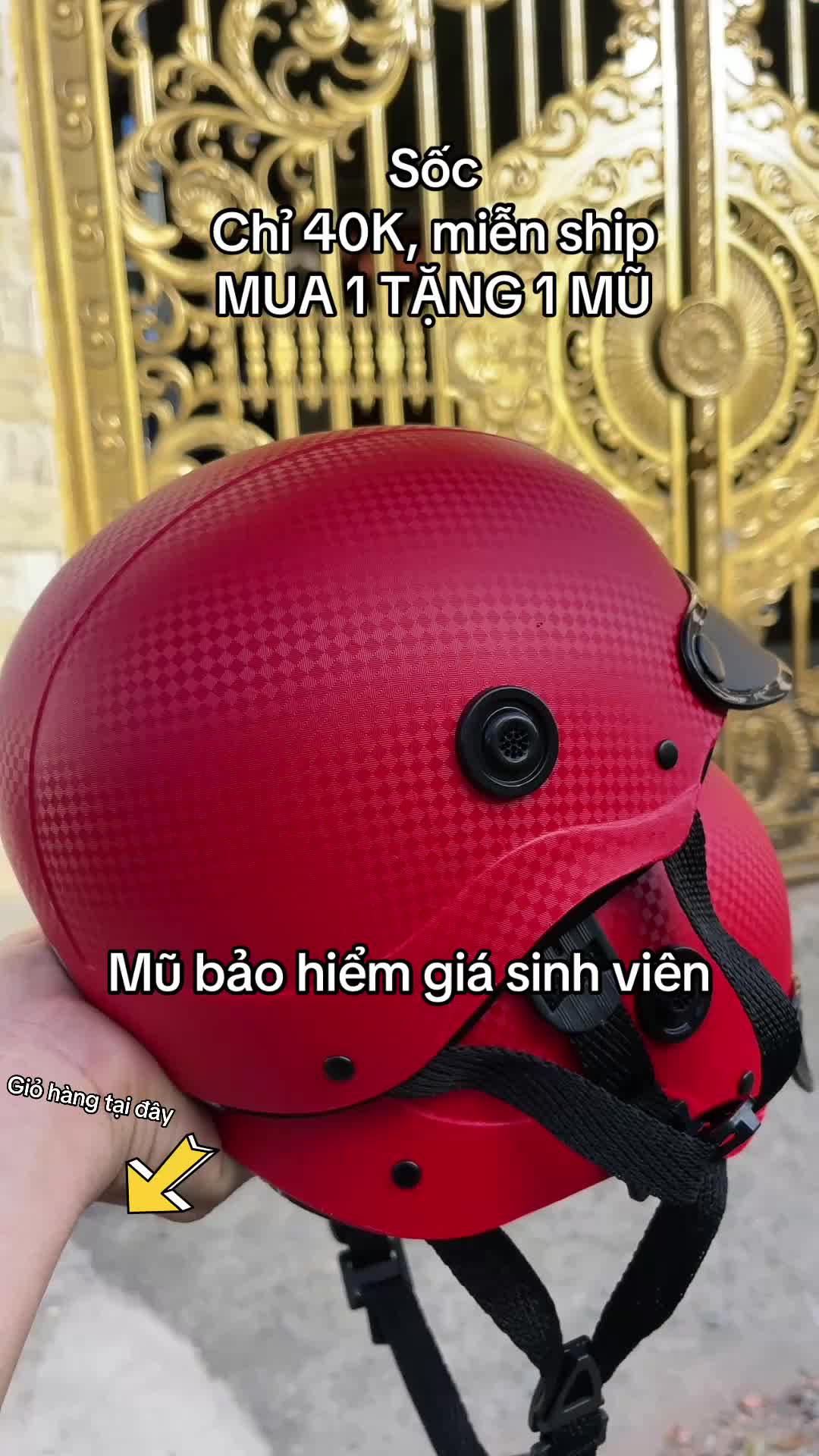 Mũ bảo hiểm 1/2 đầu, thời trang trẻ, sang trọng, mũ bảo hiểm mới ngăn hại da đầu, vân caro bền màu, dùng lâu dài. #mubaohiem #mu1phan2dau #nonbaohiem 