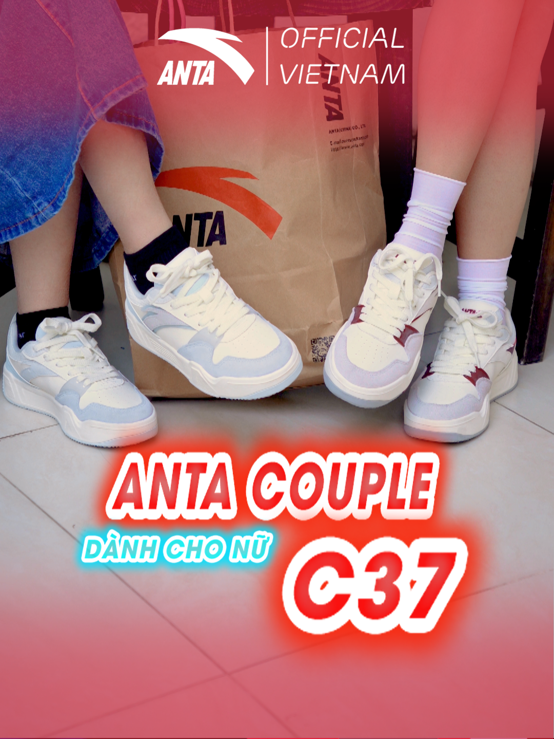 Cách để duy trì tình bạn hoàn hảo là mang giày sneaker couple với nhau, Anta C37 #antasports #antavietnam #sneakers #couple #bestie