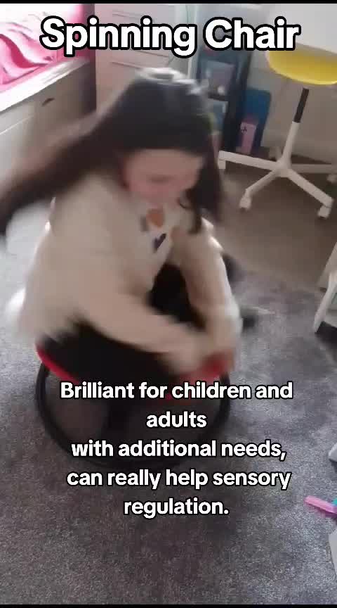these spinning chairs are brilliant especially for those with additional needs can really help them self regulation. #spinningchair #adhd #nonverbal #autism #sen #blackfridaydeals #tiktokmademebuyit #christmas 