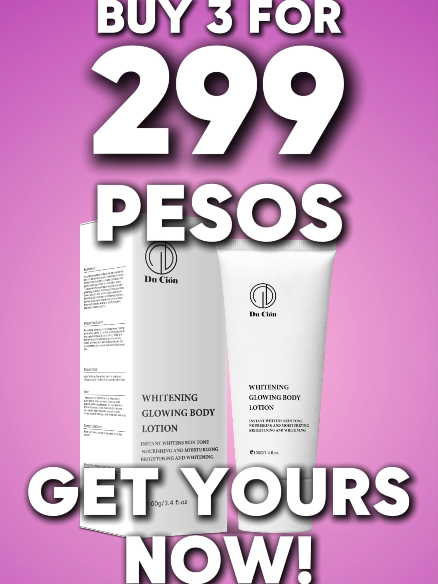 Try the Du Cion whitening lotion! naka BUY 3 FOR 299 lang siya! #ducion #ducionph #skincare #skincareroutine #foryou #viralvideo