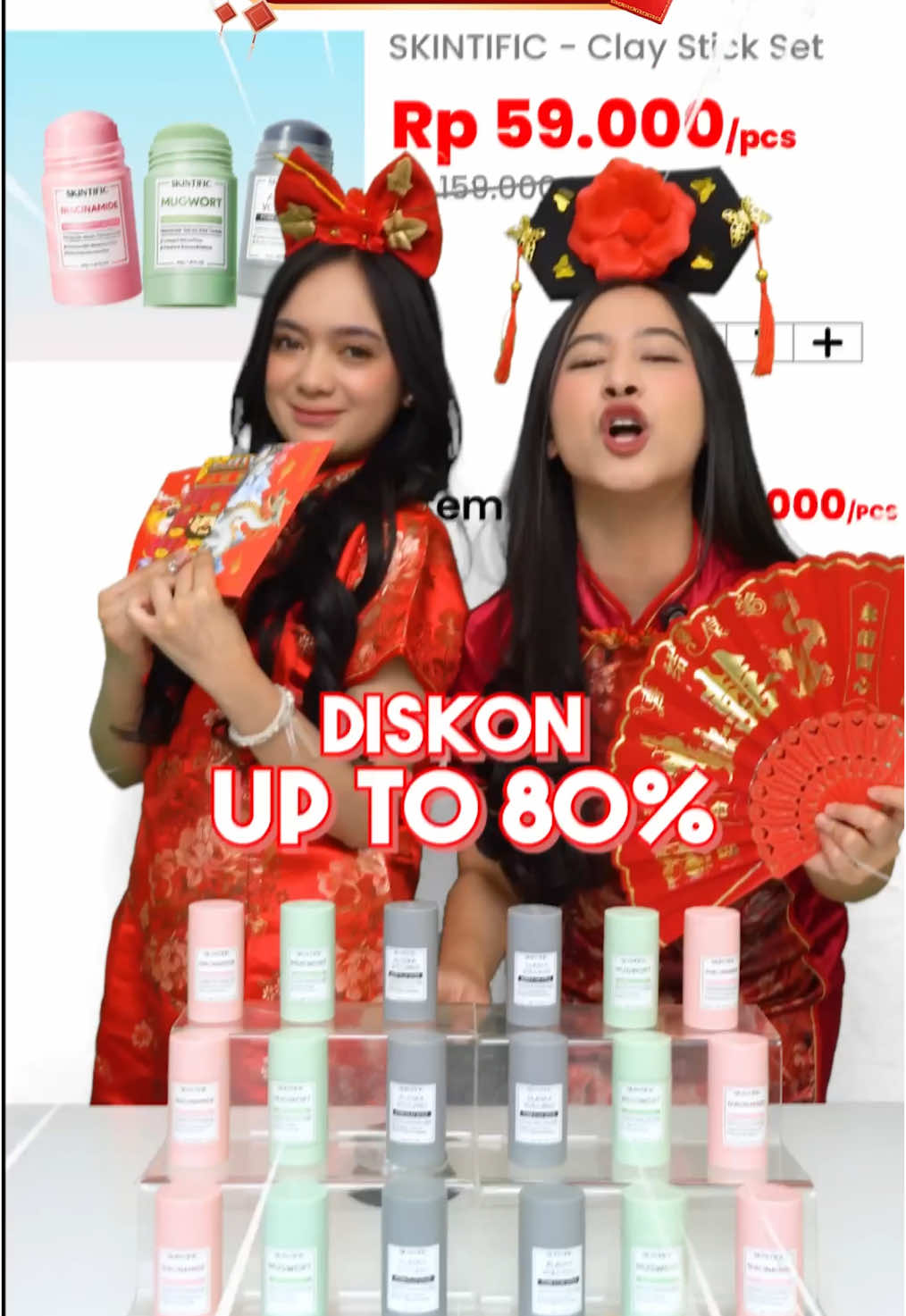 🌻 IMLEK BIG SALE 🧧🏮 Rugi banget kalo kamu ga checkout sekarang! Buruan checkout Clay Stick Set di TikTok Live SKINTIFIC sekarang‼️ #skintific #claystickset #mugwortclaystick #niacinamideclaystick #volcanoclaystick #jerawat #kusam #komedo #diskonskintific #imlekbigsale