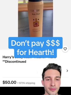 Imagine paying $50 for Hearth on eBay 💀 Grab your own on TikTok Shop for $10! #harrysbodywash #hearth #hearthbodywash #ebay #backinstock 