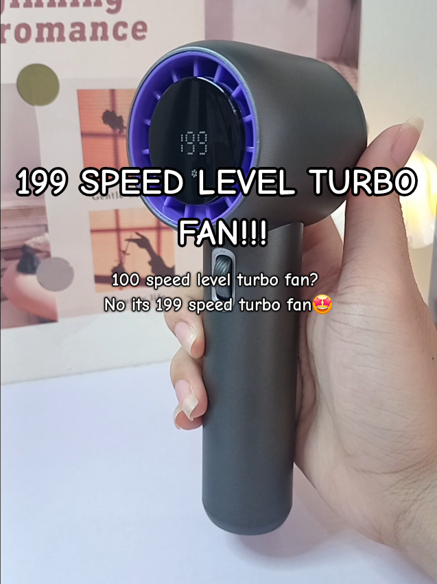 100 speed level turbo fan? NO ITS 199 SPEED LEVEL TURBO FAN! COOLER THAN ORDINARY TURBO FAN! #turbofan #fan #minifan #portablefan #handheldfan #tiktokshop #tiktok 