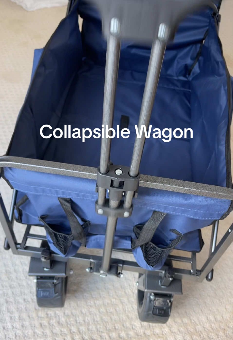 This collapsible folding wagon is a must have for sports parents, beach days, picnics, camping and more! It holds up to 300 pounds and it easily folds for transport and storage.  #sportsmom #sportsdad #collapsiblewagon #wagon #travelwagon 