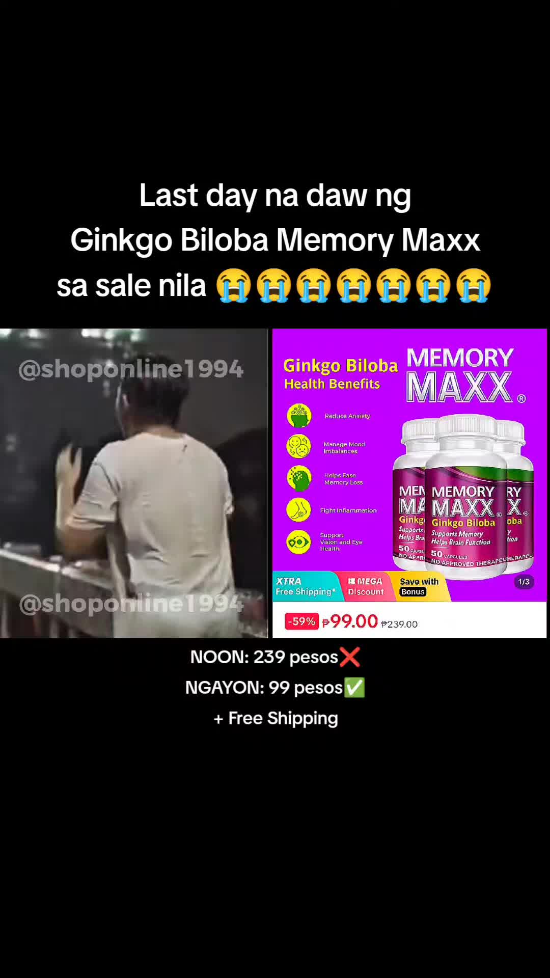 Bili na kayo ng Ginkgo Biloba Memory Maxx . Habol na habang naka SALE at FREE SHIPPING pa !!!☺️☺️☺️ #fyp #foryou #foryoupage #fypmototiktok #fypmokotiktok 