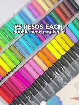 ‼️ Deal Alert ‼️ 60pcs Double Head Markers for only 5 pesos each at Deli Store. Perfect for artists on a budget! 🎉 #marker #markers #doubleheadedmarkers #calligraphy #calligraphywriting #calligraphyart #calligraphyforbeginners #delistore #fyp #foryou #trending #bubbydos
