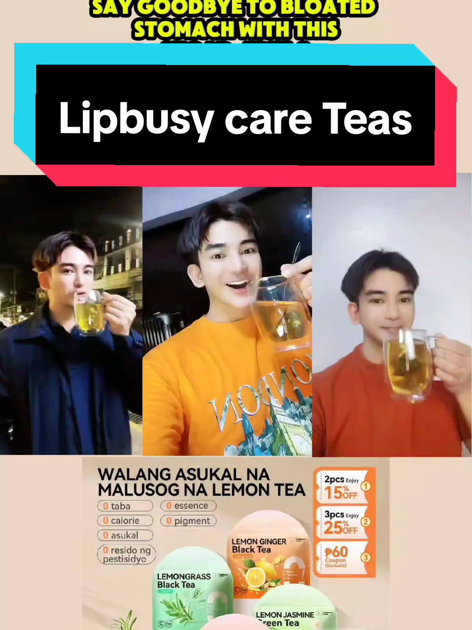It's time to switch to health beverages like Lipbusy care lemon teas! They have a variety of flavors to choose from. Good thing, this is all natural and SUGAR FREE! It helps to brighten our skin & Reduce bloatedness. Start your health and wellness journey today with #Lipbusycare 🍵 #Tealover #healthytea #teatok #healthtok 