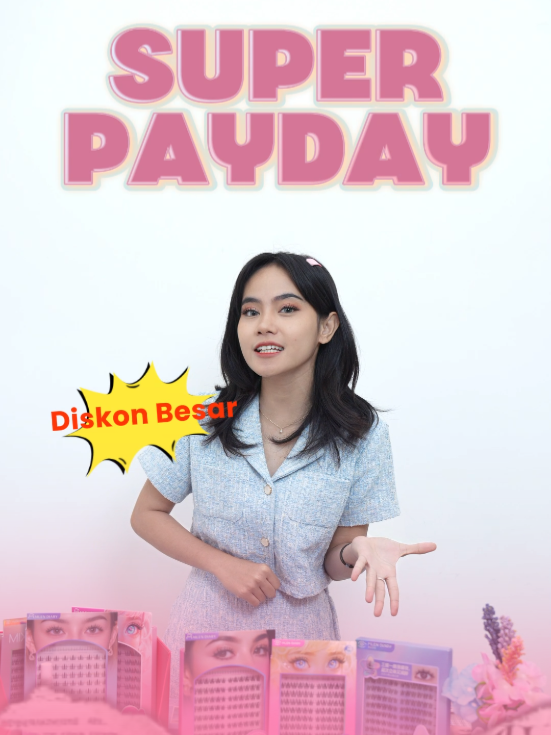 Payday dateng, saatnya manjain mata kamu 💫 Empat best seller Mlen Diary🤩 ✨ Baby Comic: Mata terlihat besar 🌻 Sunflower: Natural daily 🌟 Star Lashes: Tebal, pendek & lentik 🌸 W-Iris: Tebal & Lentik ✨ Lagi promo spesial cuma hari ini! Yuk cuss ke LIVE tiktok @mlendiaryofficial2 #mlendiary #superpayday #payday #wibgajian #lashesmlendiary #MlenSuperPayday