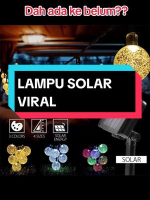 Dah ada ke belum?? Tunggu apa lagi cepat dapatkan Sekarang!! Harga Terlajak murah!!#lampukelapkelipwarnawarni  #lampusolar  #lampusolarviral 