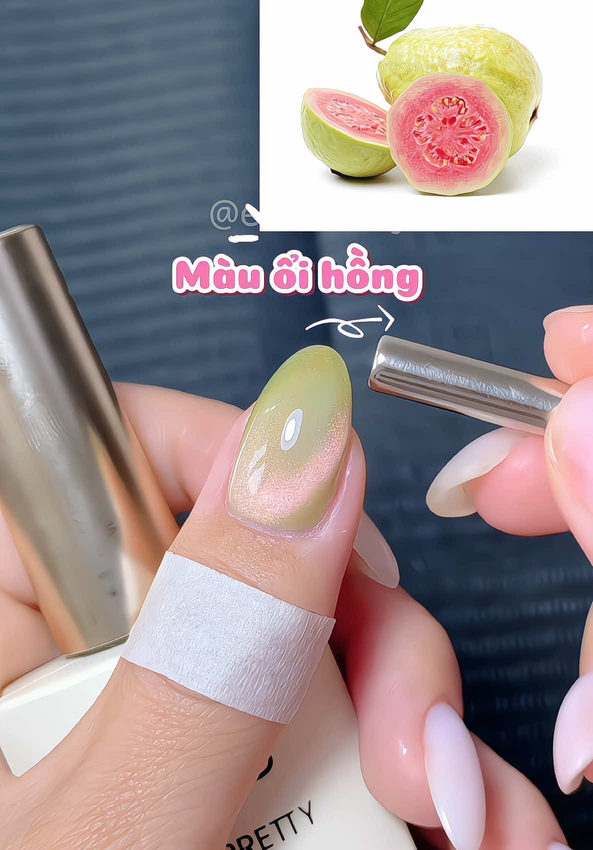 Mắt mèo màu ổi hồng#bornpetty #nail #enbeauty 