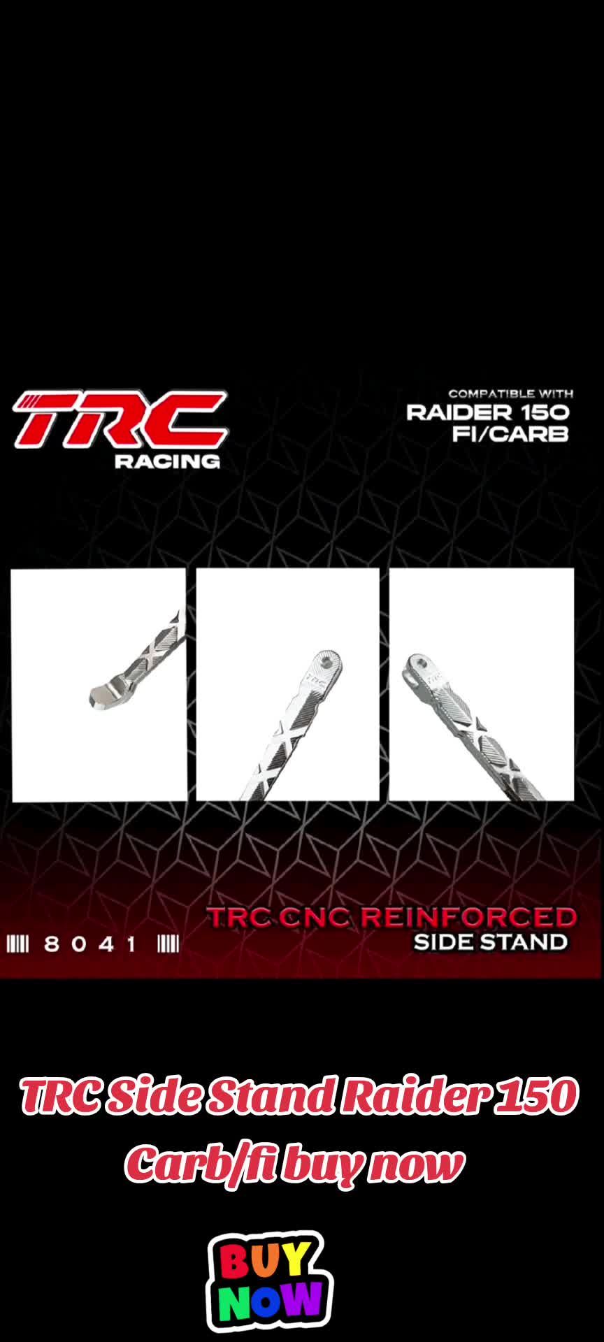 TRC Side Stand Raider 150 Carb/fi #fyp #foryou #sidestand 