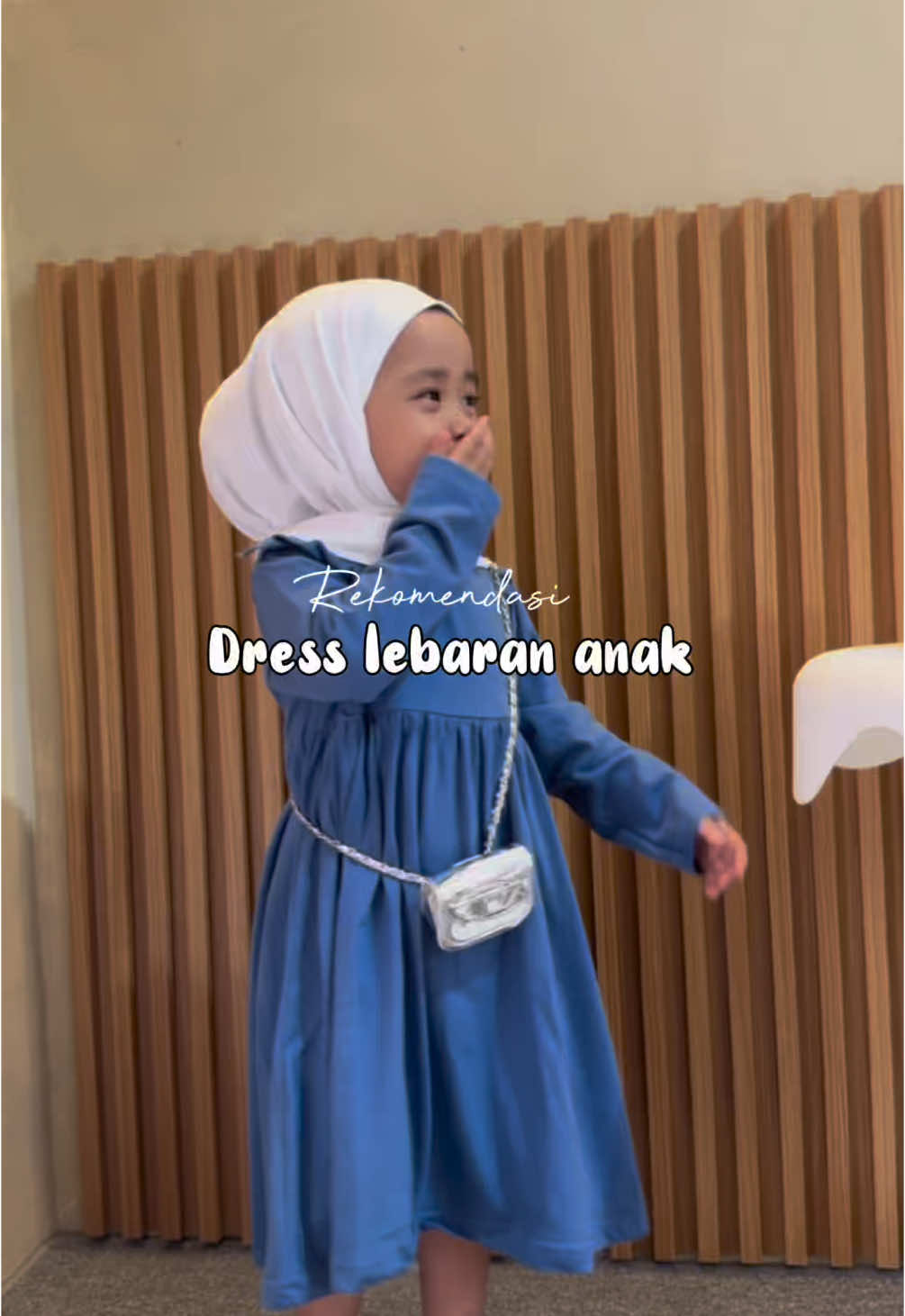 Dress lebaran anak, warna denim cakep poll😍 #inspirasiootd #dressanak #ootdlebaran #kerudunganak 