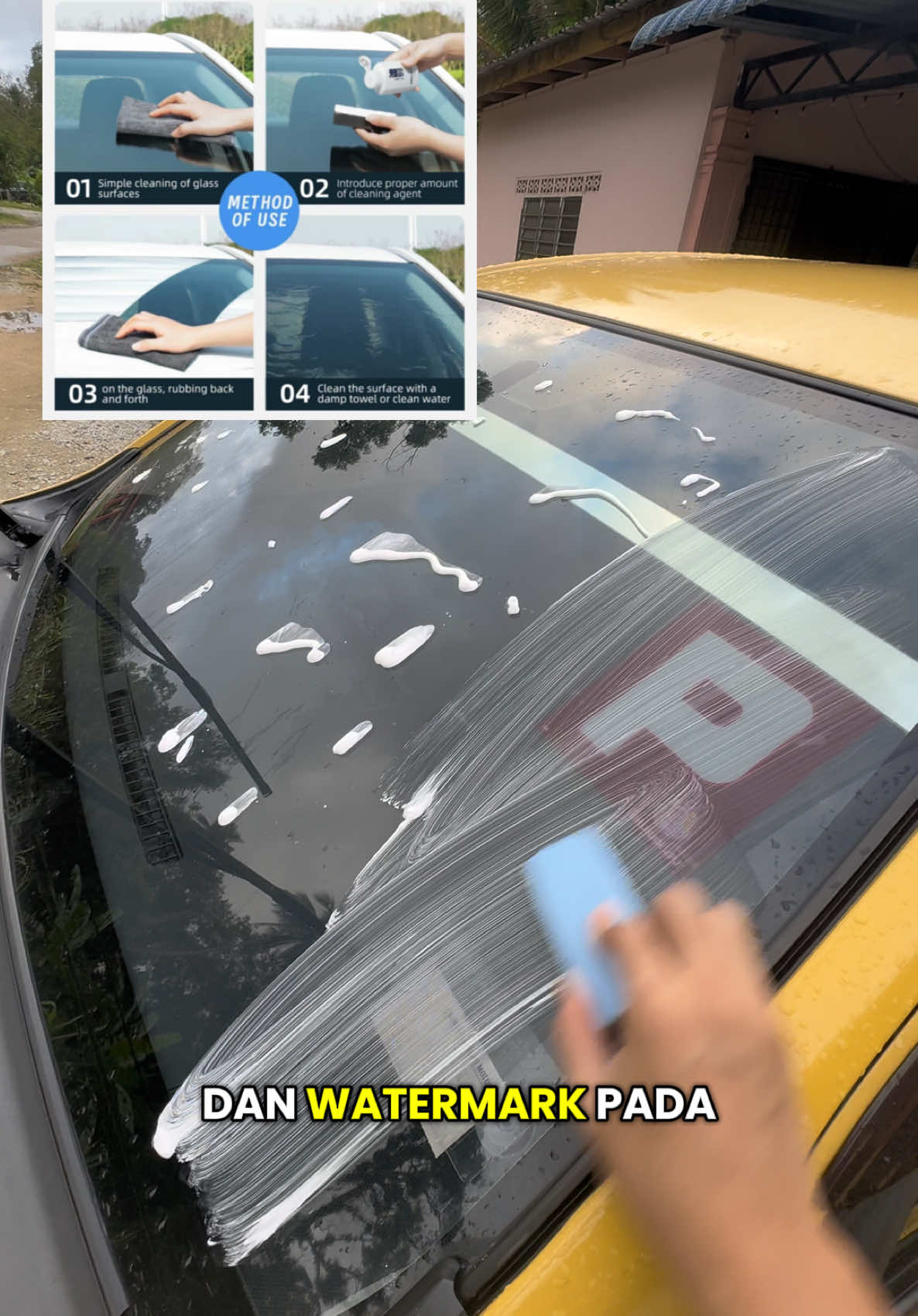 Cermin kereta nampak lebih jelas, tidak silau dan korang boleh memandu dengan selesa ketika hujan dan waktu malam. #glasspolish #glassstainremover #oilfilmremover #watermarkremover  