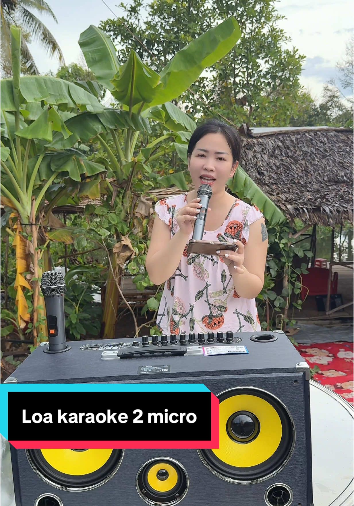 Loa karaoke 2 micro không dây #xuanchaumebeo #xuhuong #fyb #loa #loakaraoke #loakaraokedidong 