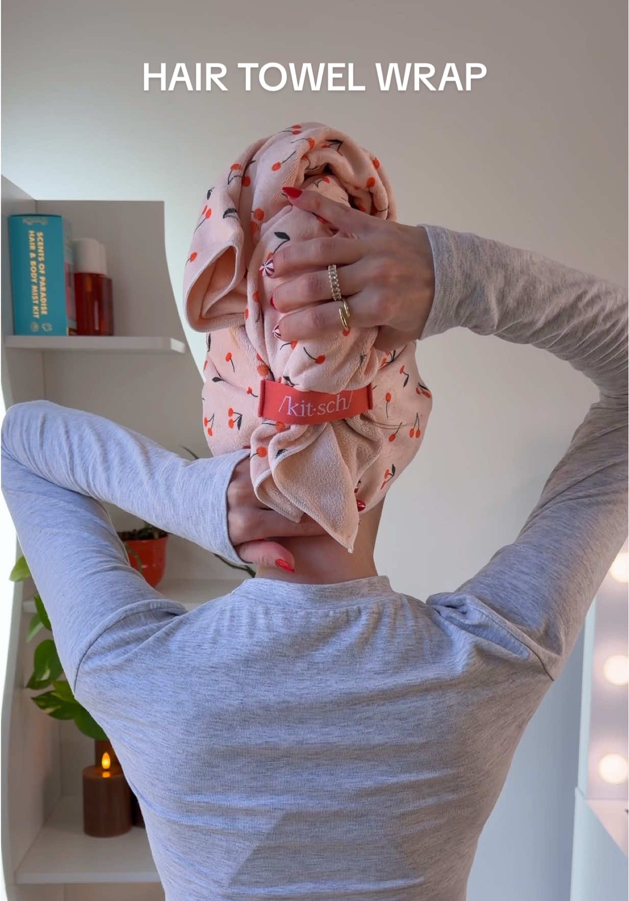Quicker drying time and healthier hair 🍒🤍 #hairwrap #hairtowel #kitsch #kitschsuperbrandday #tiktokshopholidayhaul @Kitsch LLC 