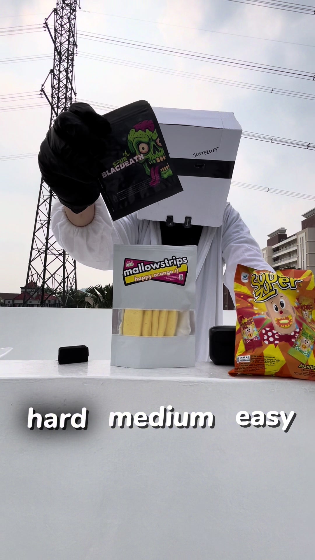 SOUR BATTLE EASY MEDIUM HARD😱🤤 #justfluff #marshmallow #marshmallowjustfluff 
