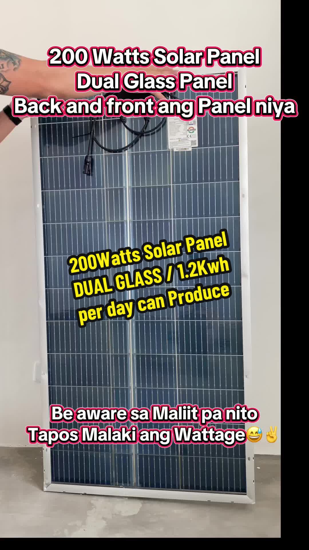 Part 1 |#JingkoTigerNeo #SolarPanel (Dual Glass 200 Watts) New Monocrystalline Silicon 200W Solar Panel Full Power Promise Produce 1.2KWh Every Day jinko solar monocrystalline solar #fyp #good #for #Noelectricity #tiktok #trending #SolorPanel #quality #true #specs #CapCut #Bud_Gaming 